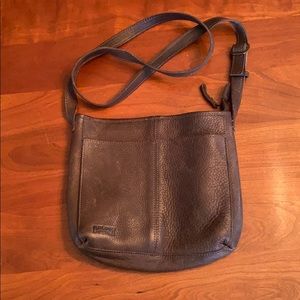 Over the shoulder brown leather purse